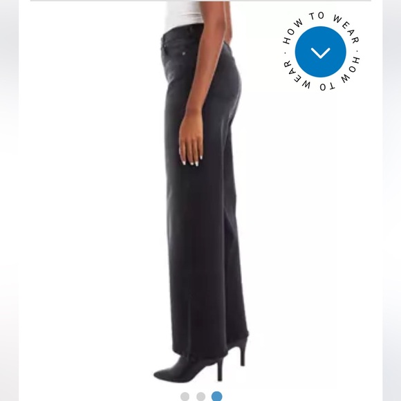 Wonderly jeans high rise flare black womens size 8 full length with slit - Picture 2 of 11